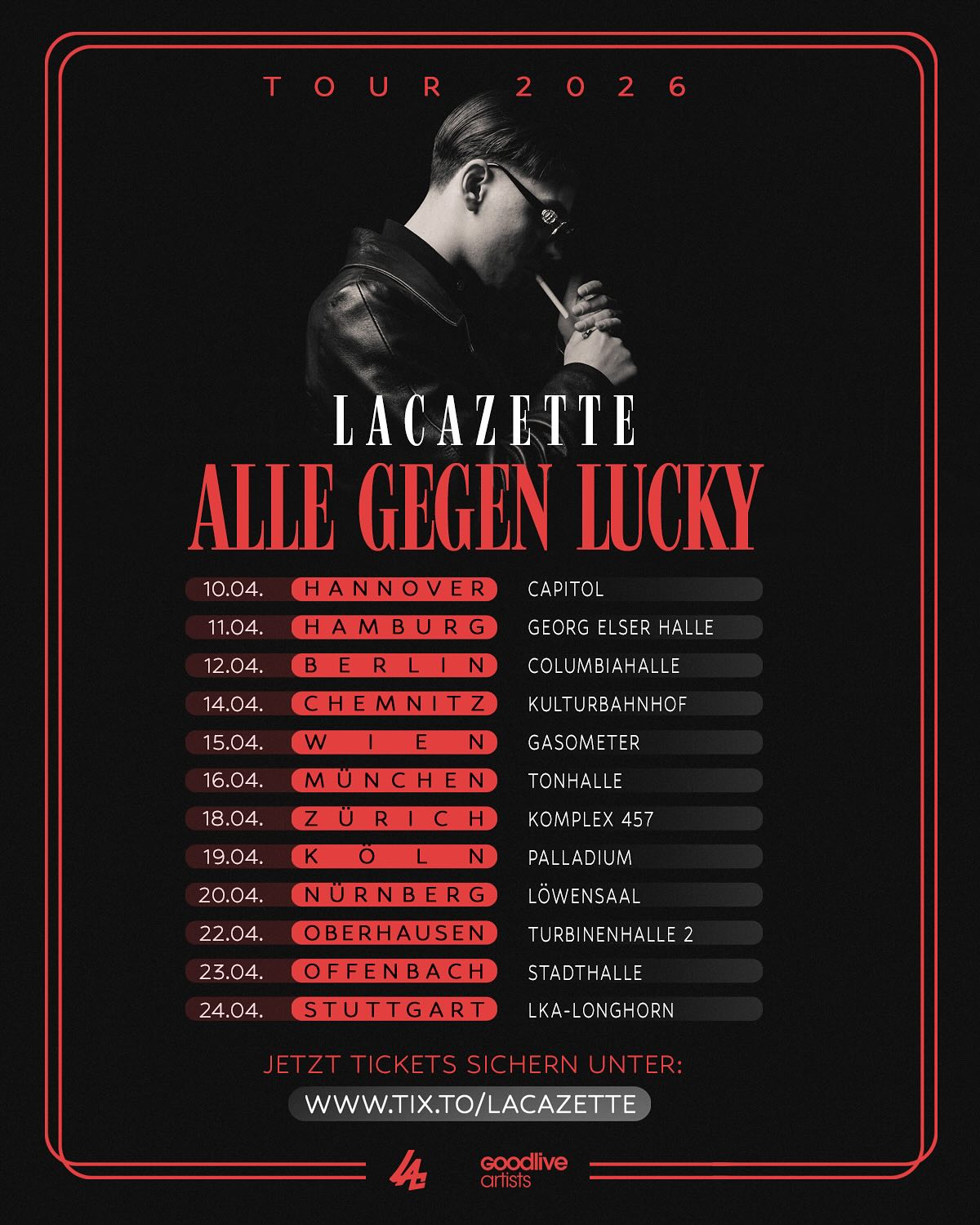 LACAZETTE Alle gegen Lucky Tour Poster 2026